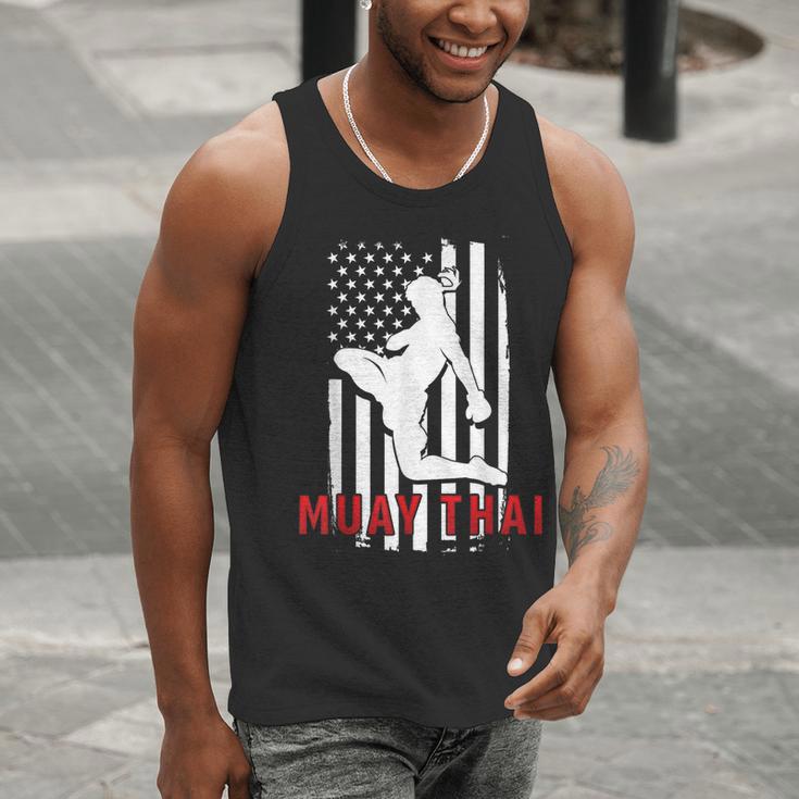 Muay Thai American Flag Fighter Patriotic Men Tank Top