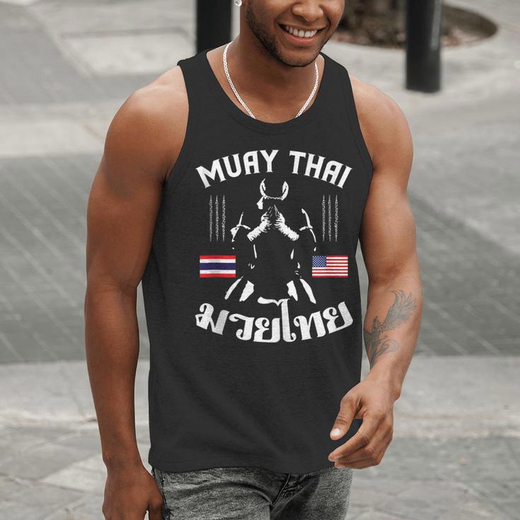 Muay Thai American Flag Martial Arts Thai Boxing Coach Men Tank Top
