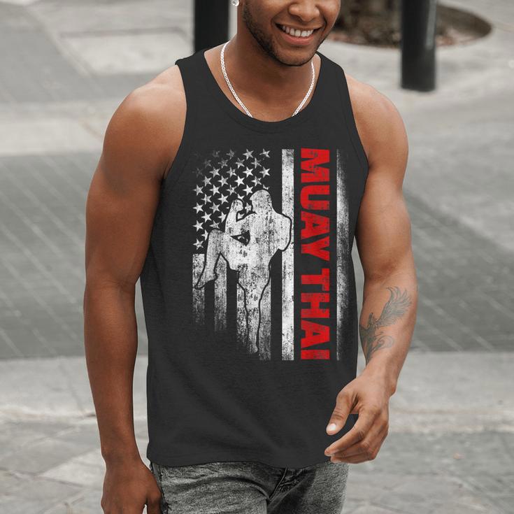 Muay Thai Boxing US American Flag Men Tank Top