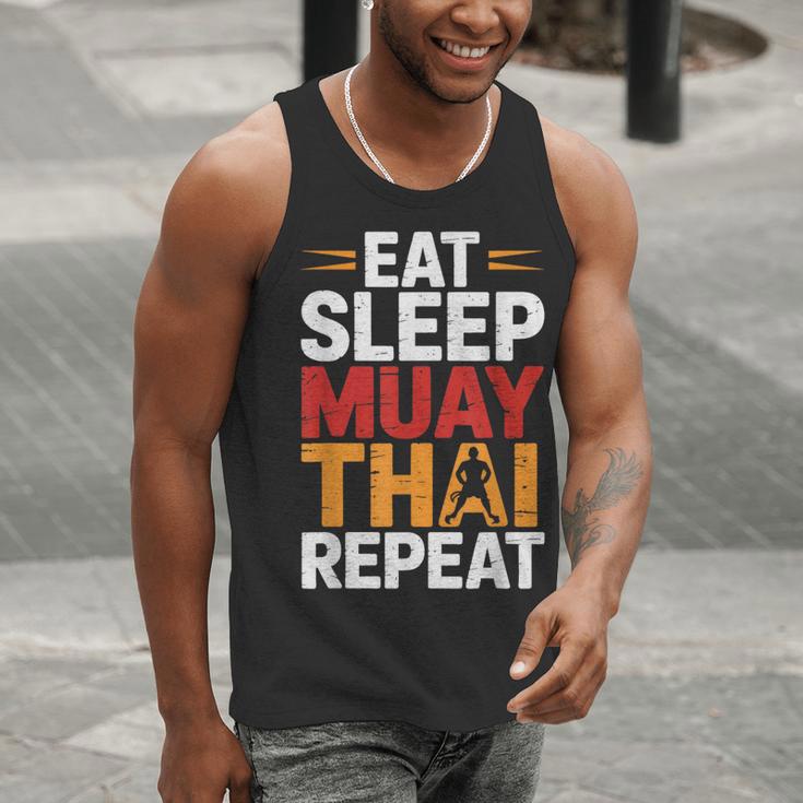 Muay Thai Fighter Eat Sleep Repeat Lifestyle Training Men Tank Top