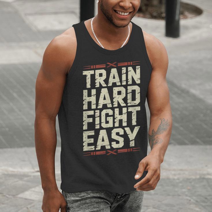 Muay Thai Fighter Train Hard Fight Easy Training Motivation Men Tank Top