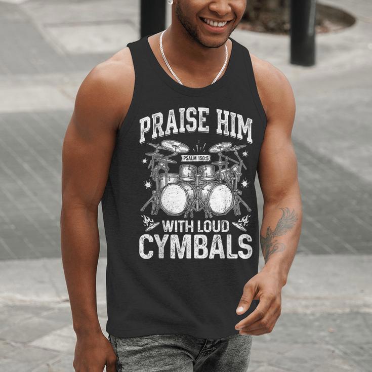Praise Him With Loud Cymbals Psalm 150-5 Vintage Drum Kit Men Tank Top Praise Him With Loud Cymbals Psalm 150-5 Vintage Drum Kit Men Tank Top