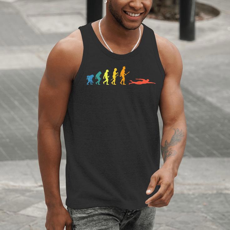 Retro Swimming Evolution For Swimmers Summer Water Lovers Men Tank Top Retro Swimming Evolution For Swimmers Summer Water Lovers Men Tank Top