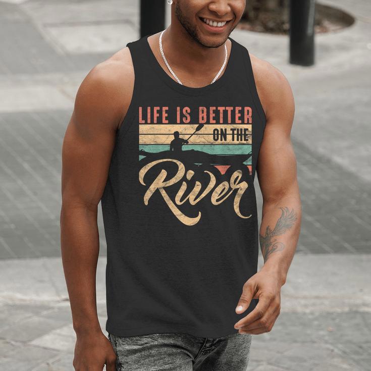 Rowing Canoe Kajak Life Is Better On The River Men Tank Top