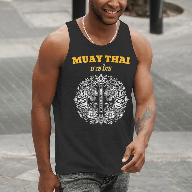Sak Yant Muay Thai Art Tattoo Twin Tiger Kickboxing Thailand Men Tank Top Sak Yant Muay Thai Art Tattoo Twin Tiger Kickboxing Thailand Men Tank Top