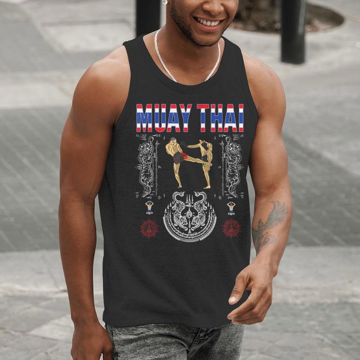 Sawadee Thai Traditional Sak Yant Thai Twin Tiger Muay Thai Men Tank Top