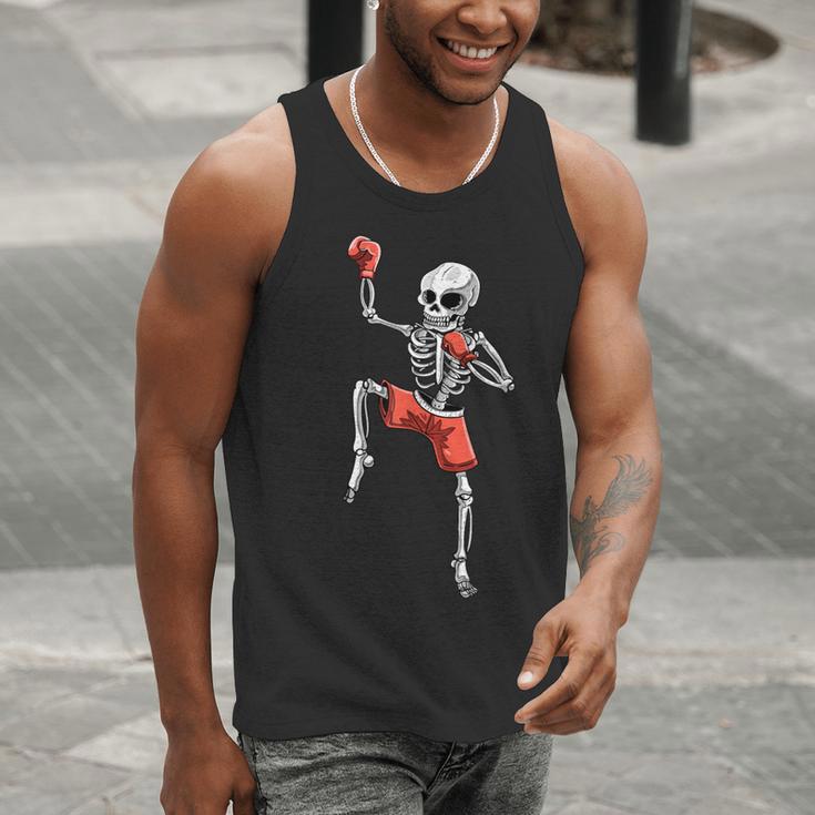 Skeleton Muay Thai Halloween Kickboxing MMA Fighter Costume Men Tank Top