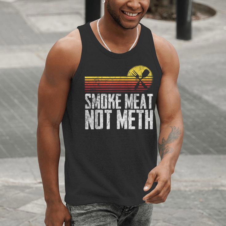 Smoke Meat Not Meth Grilled BBQ Dad Brisket Grilling Men Tank Top