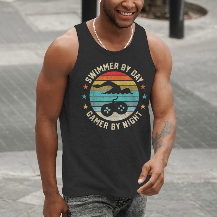 Swimmer By Day Gamer By Night Swimming Swim Lover Gaming Men Tank Top Swimmer By Day Gamer By Night Swimming Swim Lover Gaming Men Tank Top