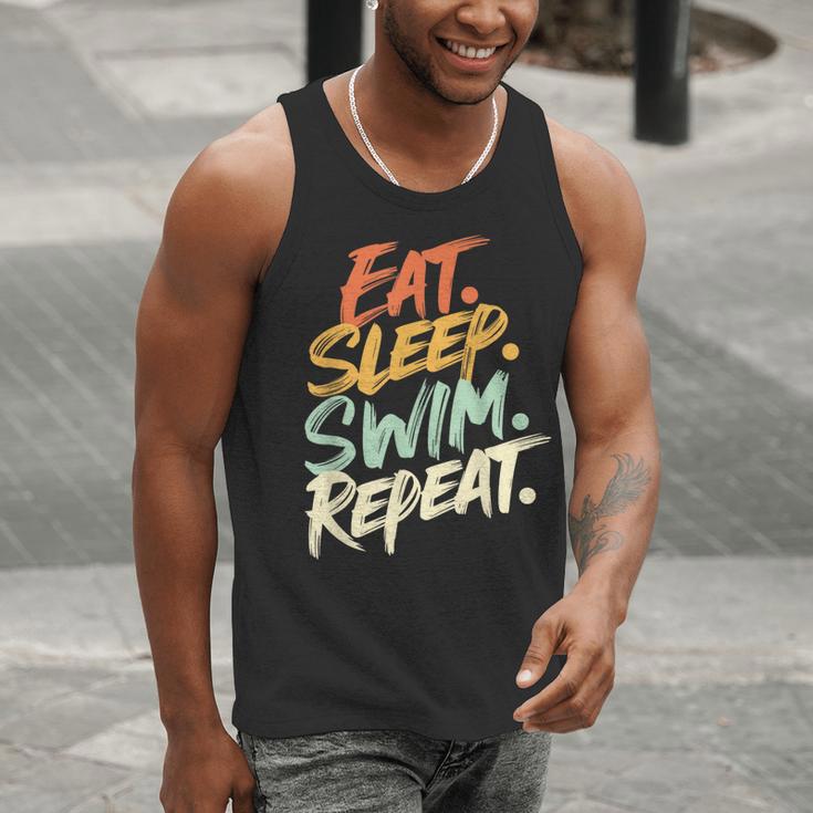 Swimmer Eat Sleep Swim Repeat I Swimming Men Tank Top