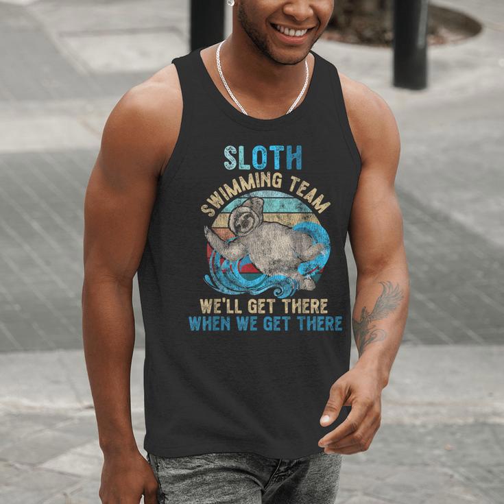 Swimmer Swim Sloth Swimming Team Retro Men Tank Top Swimmer Swim Sloth Swimming Team Retro Men Tank Top