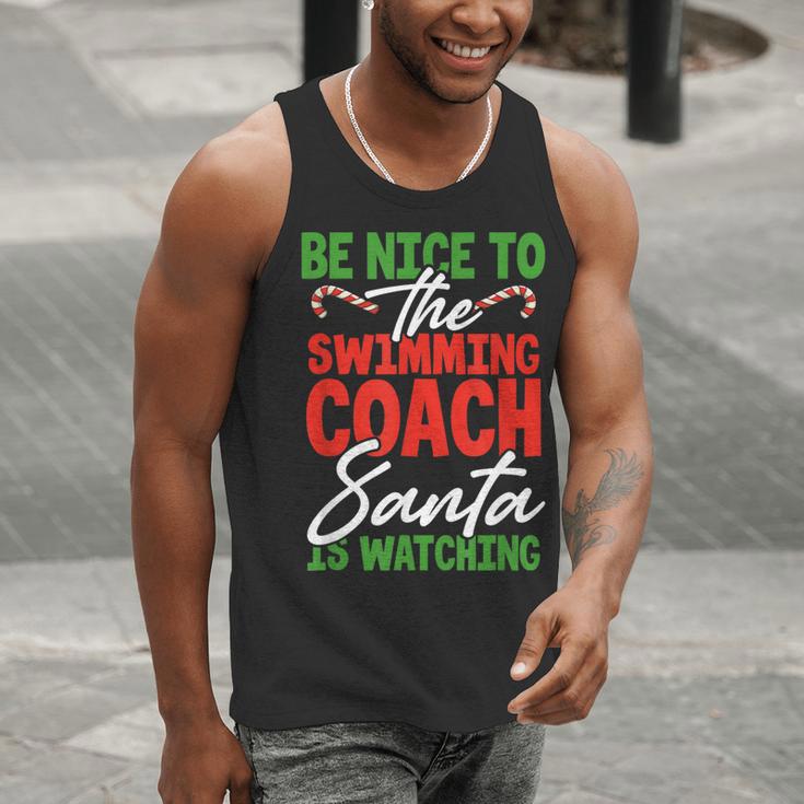 Swimming Coach Christmas Xmas Swimming Santa Men Tank Top