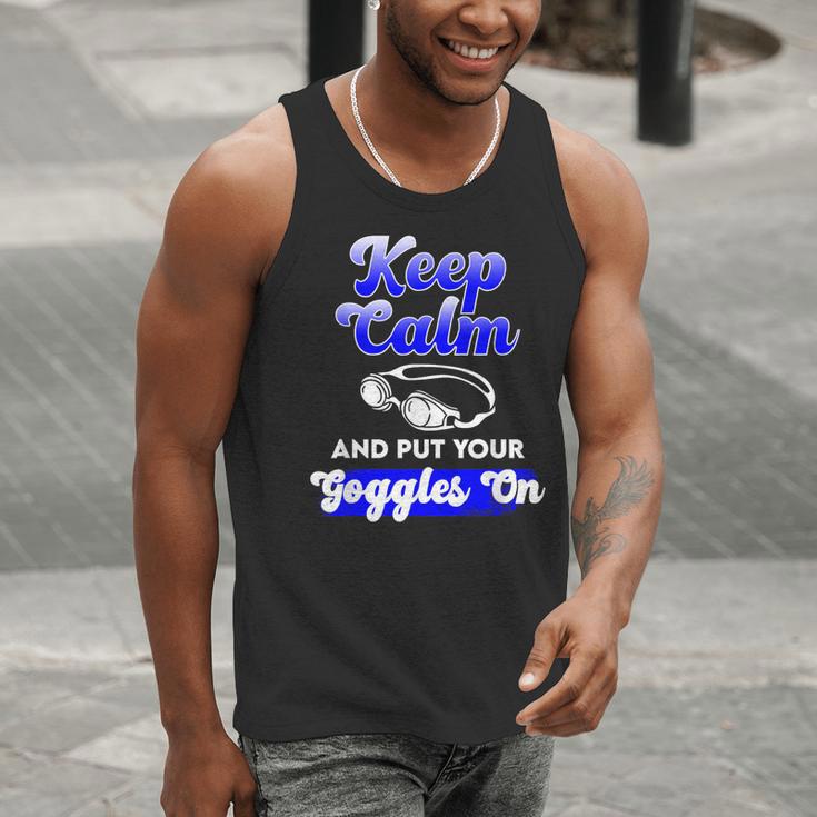 Swimming Goggles Saying Swim Team Gear Men Tank Top