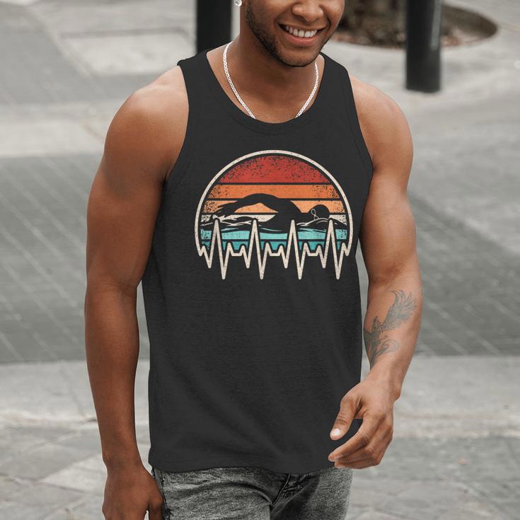 Swimming Heartbeat Retro Swim Swimmer Men Women Men Tank Top Swimming Heartbeat Retro Swim Swimmer Men Women Men Tank Top