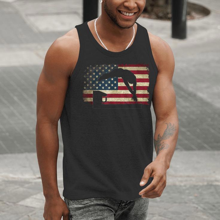 Swimming Swim Team Distressed American Flag USA Swimmer Men Tank Top Swimming Swim Team Distressed American Flag USA Swimmer Men Tank Top