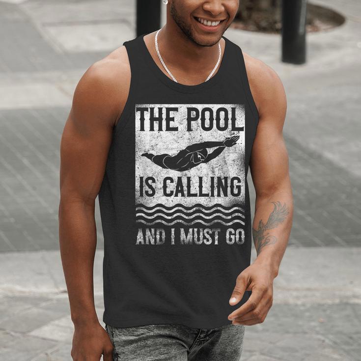 Swimming Swimmer Swim The Pool Is Calling Vintage Men Tank Top Swimming Swimmer Swim The Pool Is Calling Vintage Men Tank Top