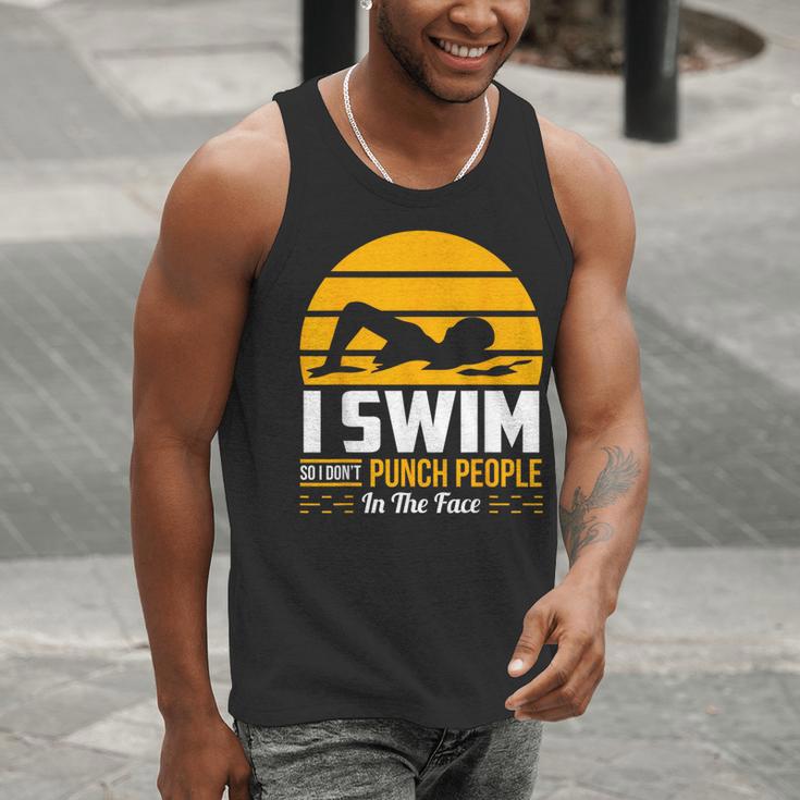 Swimming Swimmer Swim Team So I Don't Punch Men Tank Top