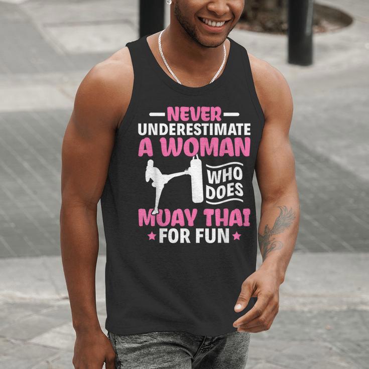 Never Underestimate A Woman Thai Boxing Muay Thai Fighter Men Tank Top