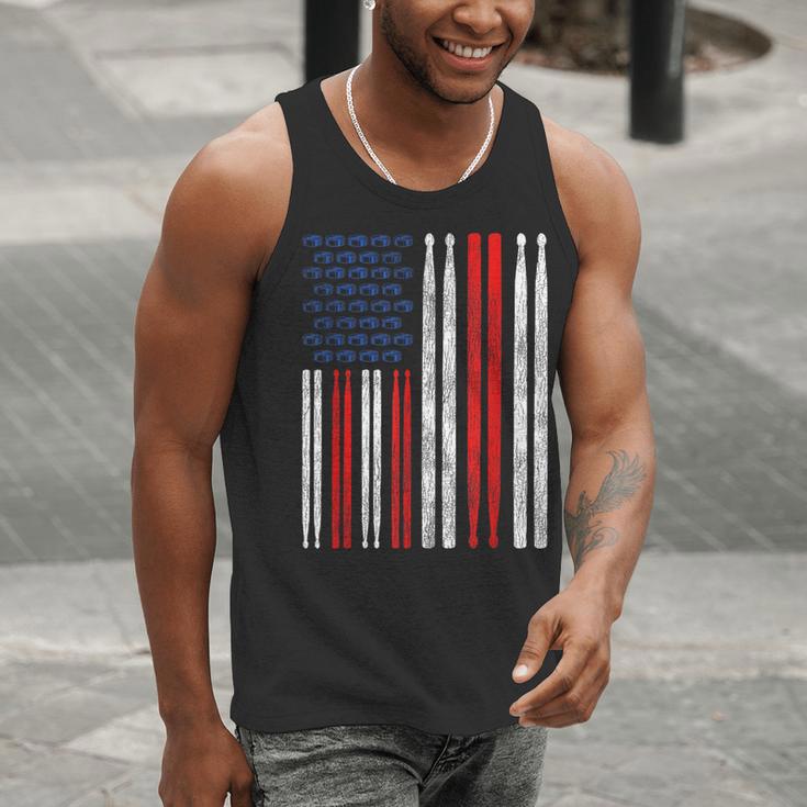 USA Flag Drumsticks Drum Kit Men Tank Top USA Flag Drumsticks Drum Kit Men Tank Top