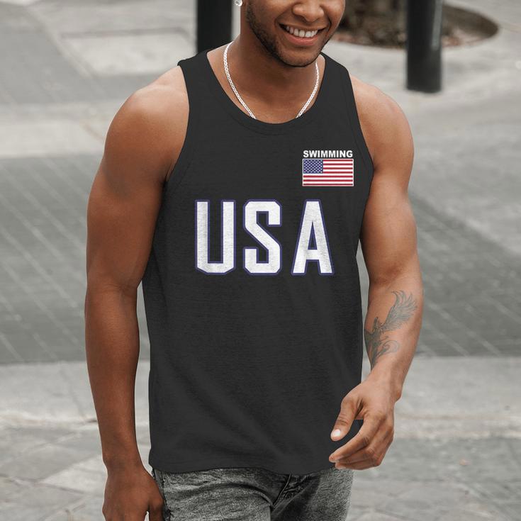 USA Flag Swim Swimming Sport Practice Equipment Men Women Men Tank Top