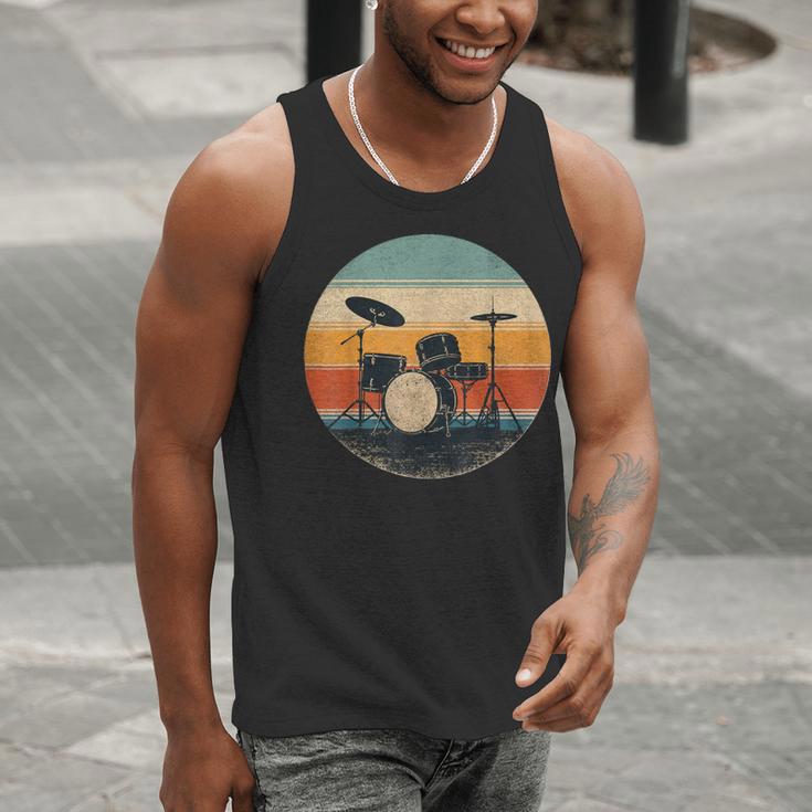 Vintage Drum Kit Silhouette Retro Music Men Tank Top Vintage Drum Kit Silhouette Retro Music Men Tank Top