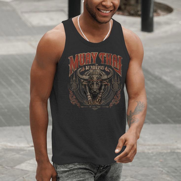 Vintage Muay Thai Trainer Thai Boxing Coach Art Buffalo Men Tank Top