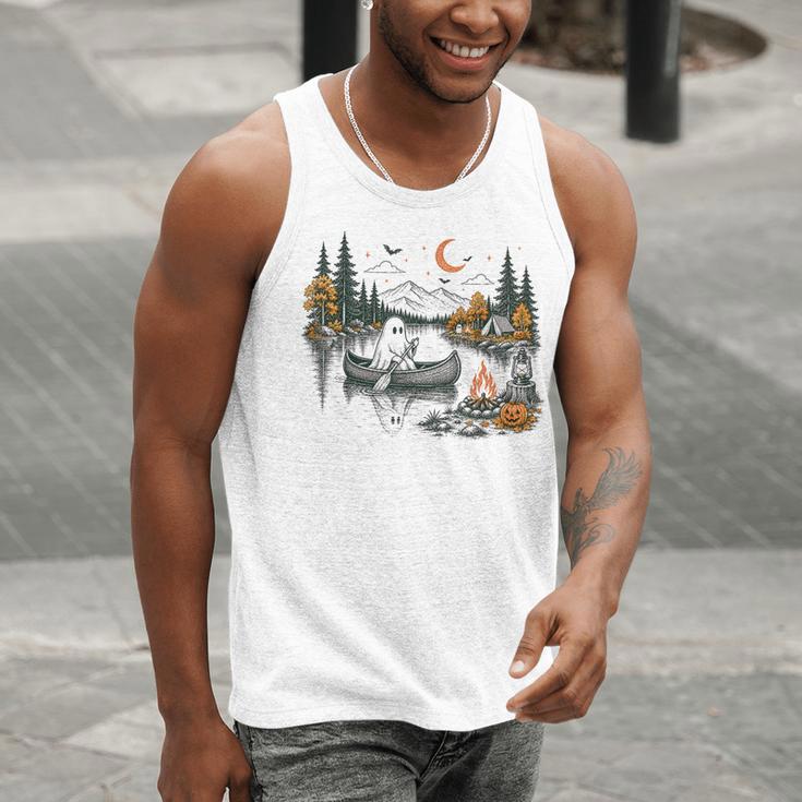 Canoe Ghost Camping Ghost Lake Halloween Spooky Fall Camping Men Tank Top Canoe Ghost Camping Ghost Lake Halloween Spooky Fall Camping Men Tank Top
