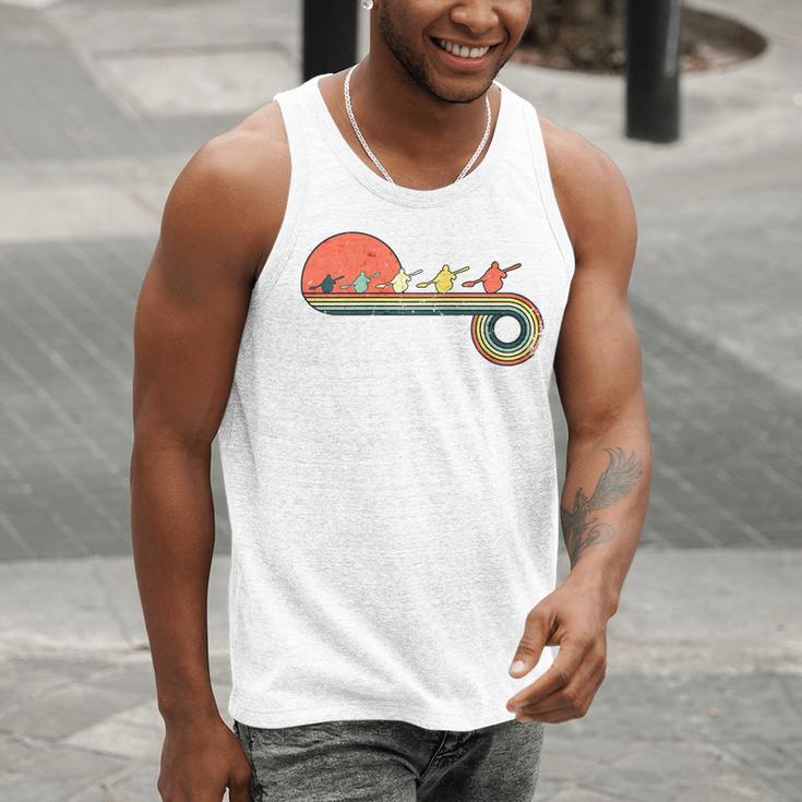 Canoe Retro Vintage Sunset Rainbow Raglan Baseball Tee Men Tank Top