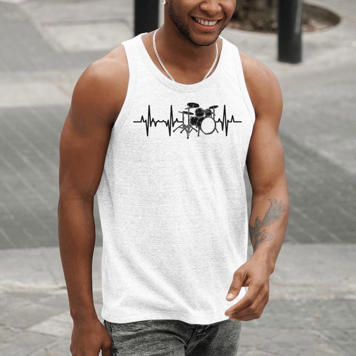 Drum Kit Pulse Line Rock Artist Drum Set Sweatshirt Men Tank Top Drum Kit Pulse Line Rock Artist Drum Set Sweatshirt Men Tank Top