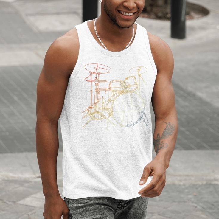 Drum Kit Vintage Look Music Concert Sweatshirt Men Tank Top Drum Kit Vintage Look Music Concert Sweatshirt Men Tank Top
