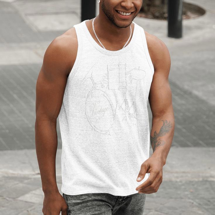 Drum Kit Vintage Drum Set Drummer Men Tank Top Drum Kit Vintage Drum Set Drummer Men Tank Top