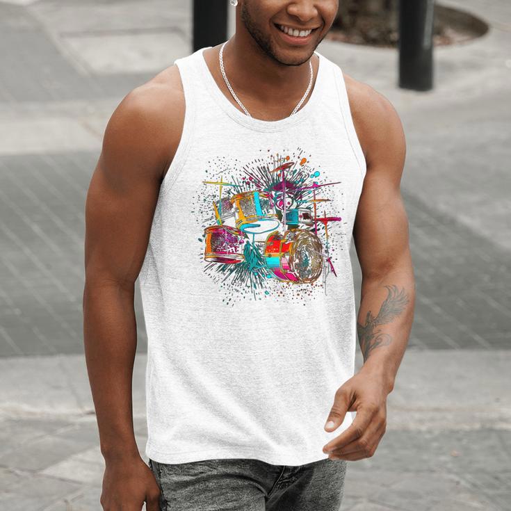 Drums Pop Art Drummer Drum Kit Men Tank Top Drums Pop Art Drummer Drum Kit Men Tank Top