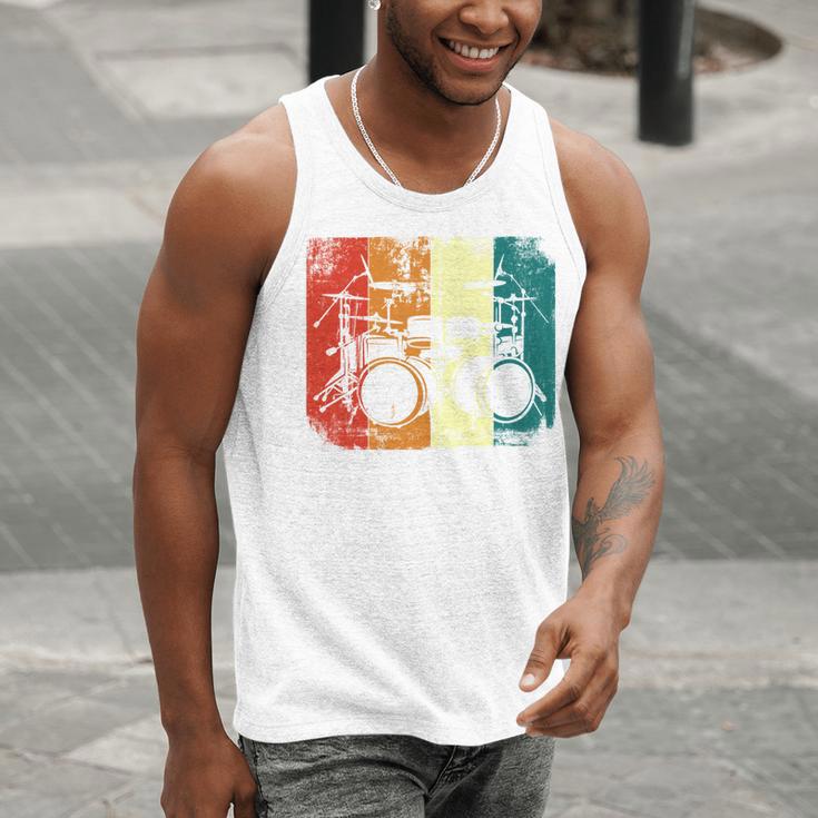 Drumset Cool Retro Vintage Drum Kit Drummer Music Percussion Men Tank Top Drumset Cool Retro Vintage Drum Kit Drummer Music Percussion Men Tank Top