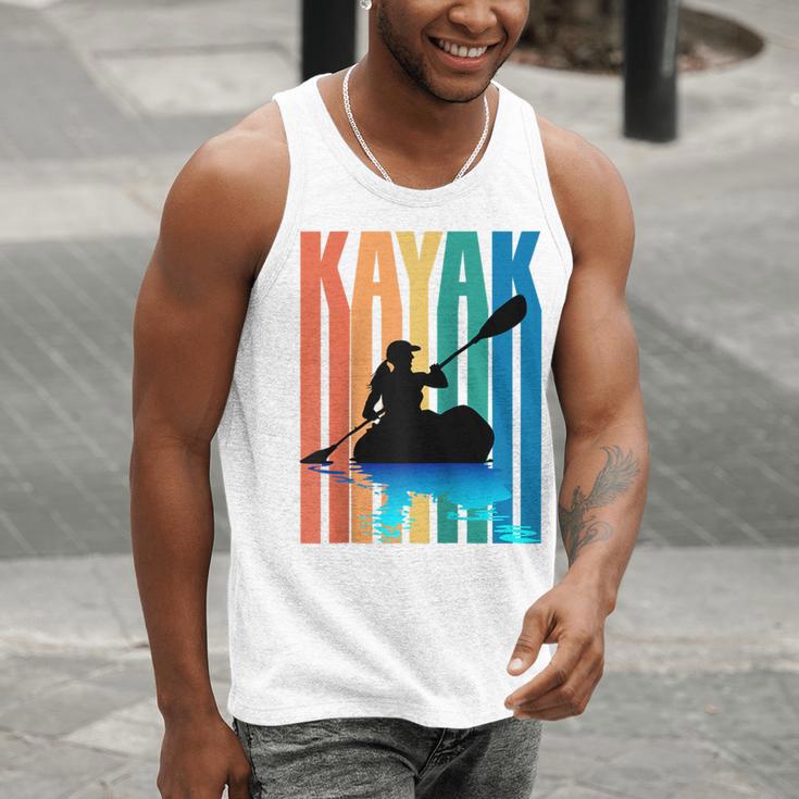 Kayaking Kayak Retro Art Canoe Raglan Baseball Tee Men Tank Top