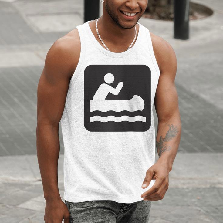 Outdoors Water Sports Canoe Canoeist Raglan Baseball Tee Men Tank Top