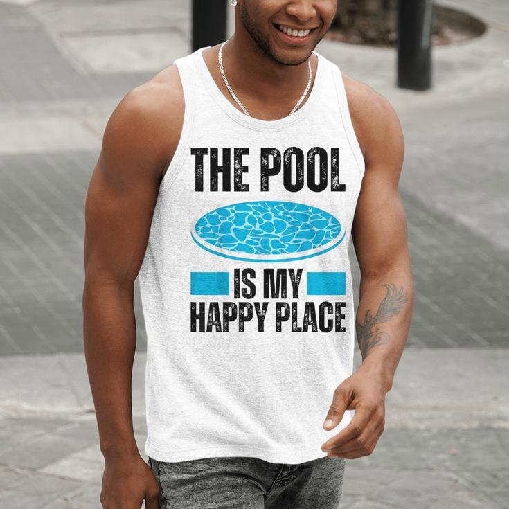The Pool Is My Happy Place Swimming For Swimmer Men Tank Top