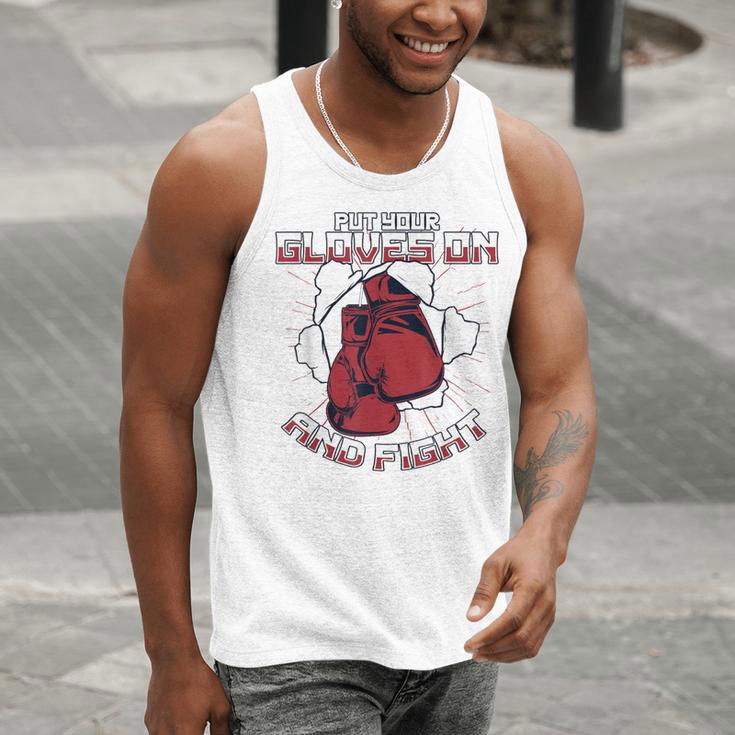 Put Your Gloves On And Fight Muay Thai Kickboxer Fan Boxing Men Tank Top