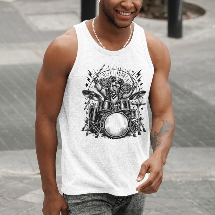 Spaniel Rock Drum Kit Men Tank Top