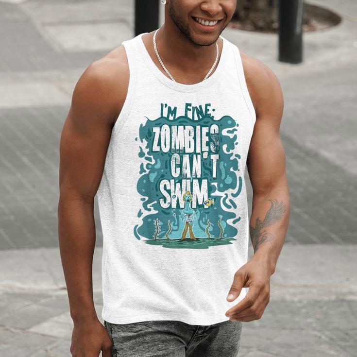 Swimming Quote Zombies Can't Swim For Swimmer Men Tank Top Swimming Quote Zombies Can't Swim For Swimmer Men Tank Top