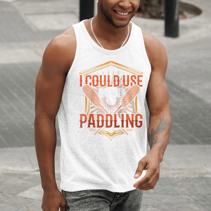 I Could Use A Good Paddling Canoe Canoeing Paddle Men Women Raglan Baseball Tee Men Tank Top
