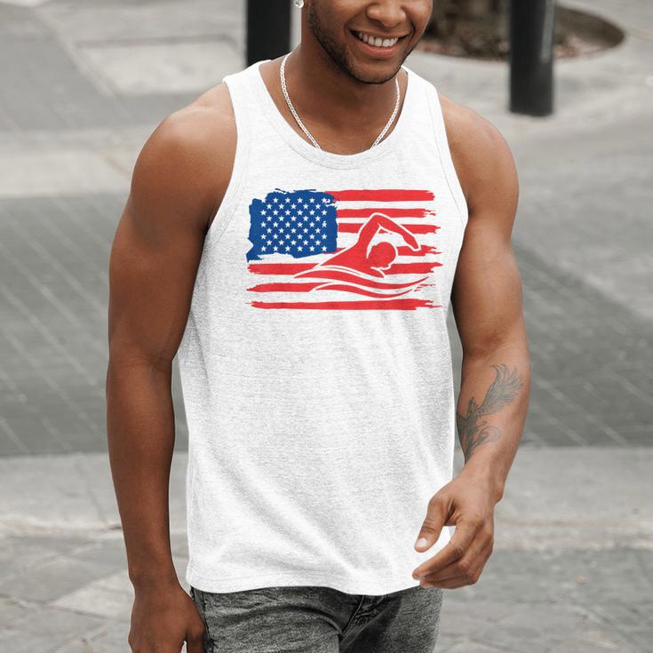 Vintage American Flag Swim Team Swimmer Funny Swimming Gift Men Tank Top Vintage American Flag Swim Team Swimmer Funny Swimming Gift Men Tank Top