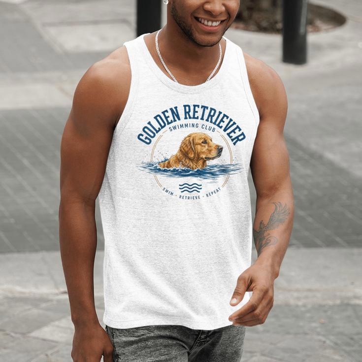 Women's Golden Retriever Swimming Men Tank Top