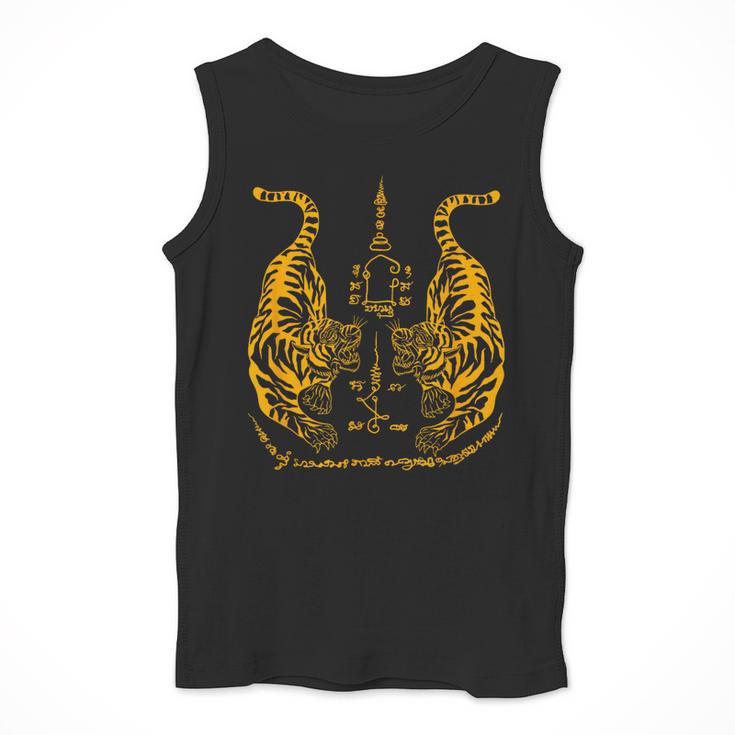 Awesome Orange Double Tiger Muay Thai Sak Yant Men Tank Top Awesome Orange Double Tiger Muay Thai Sak Yant Men Tank Top