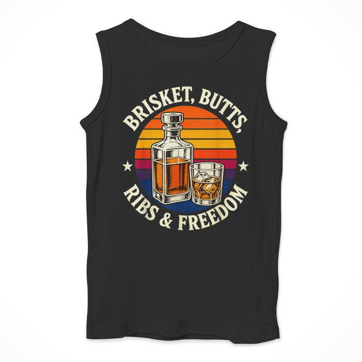 Brisket Butts Ribs And Freedom BBQ Dad Men Tank Top