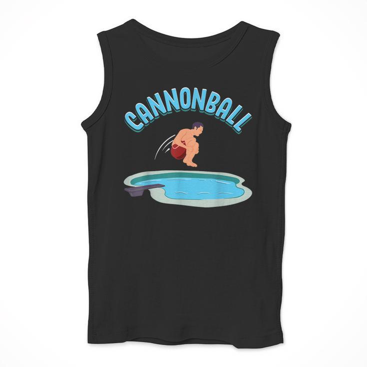 Cannonball Swimming Pool Fun Diving Diver Swimmer Cool Men Tank Top
