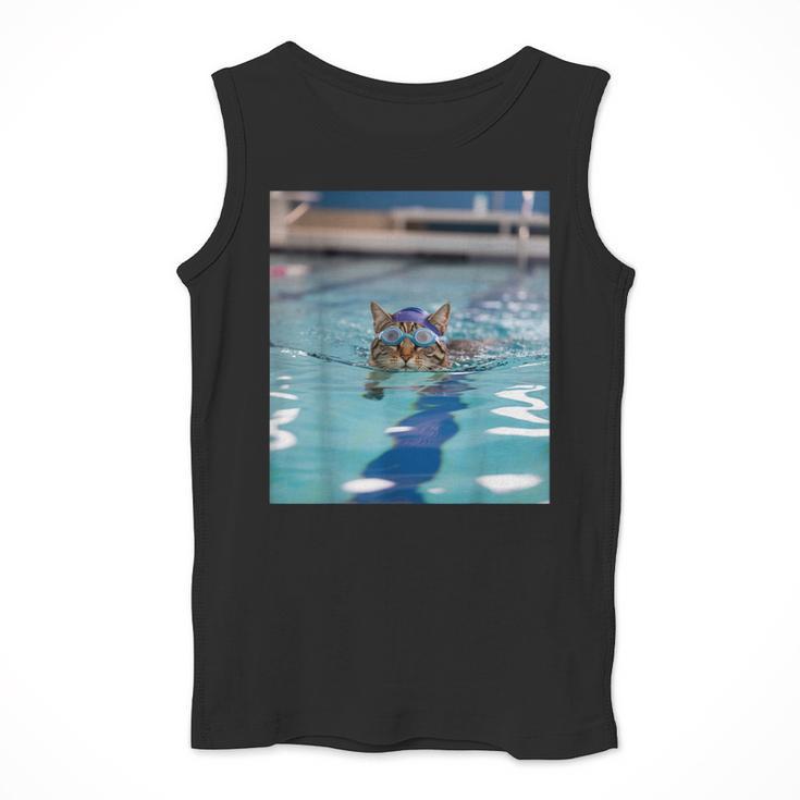 Competitive Swim Team Funny Kitty Cat Swimming Men Tank Top Competitive Swim Team Funny Kitty Cat Swimming Men Tank Top