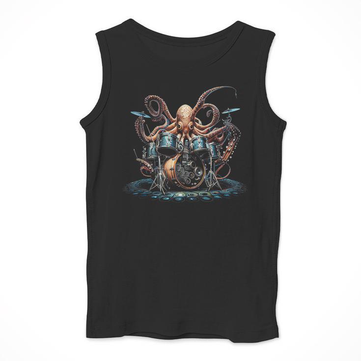 Drum Kit Percussionist Drummer Octopus Playing Drums Men Tank Top Drum Kit Percussionist Drummer Octopus Playing Drums Men Tank Top