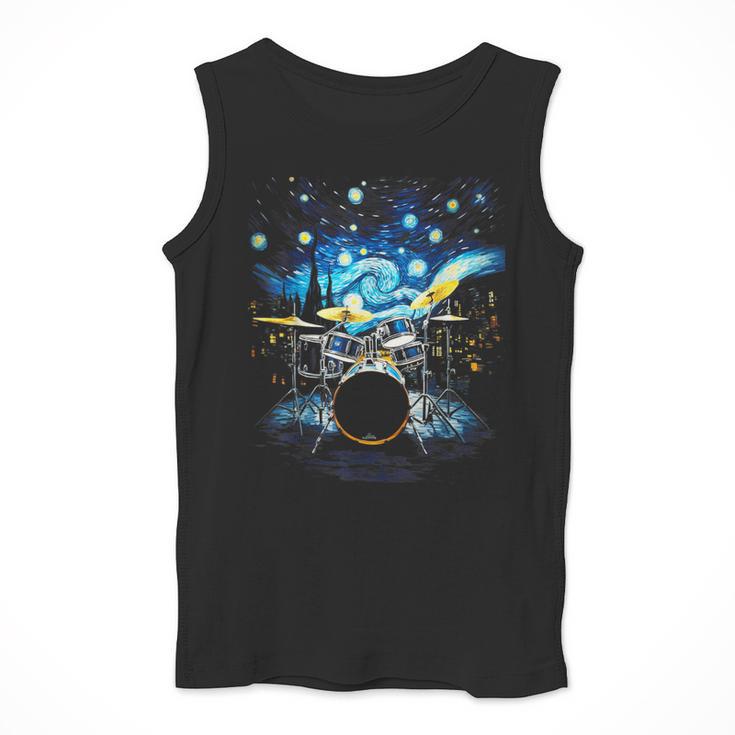 Drum Kit Percussionist Drummer Van Gogh Drums Men Tank Top Drum Kit Percussionist Drummer Van Gogh Drums Men Tank Top