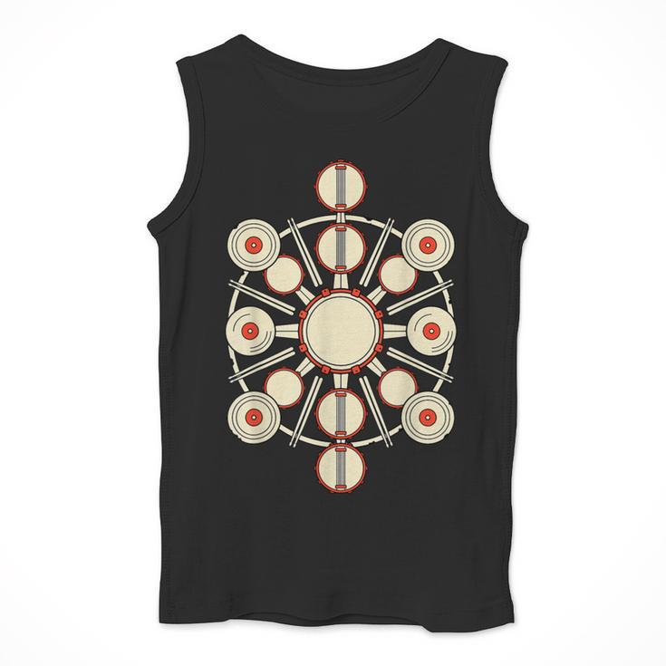 Drummer Drum Kit Mandala Percussionist Music Lover Men Tank Top Drummer Drum Kit Mandala Percussionist Music Lover Men Tank Top