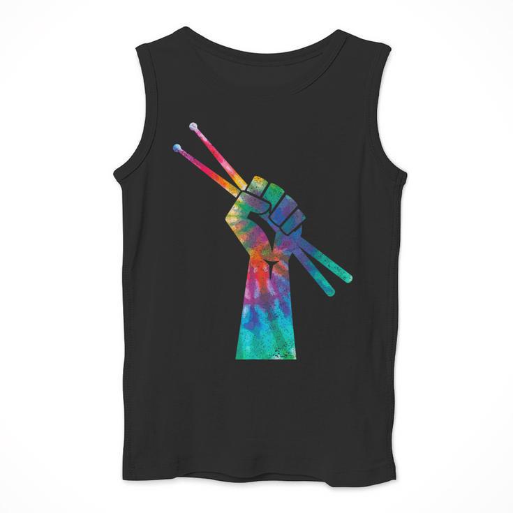 Drummer Drum Kit Tie Dye Hippie Drummer Men Tank Top Drummer Drum Kit Tie Dye Hippie Drummer Men Tank Top